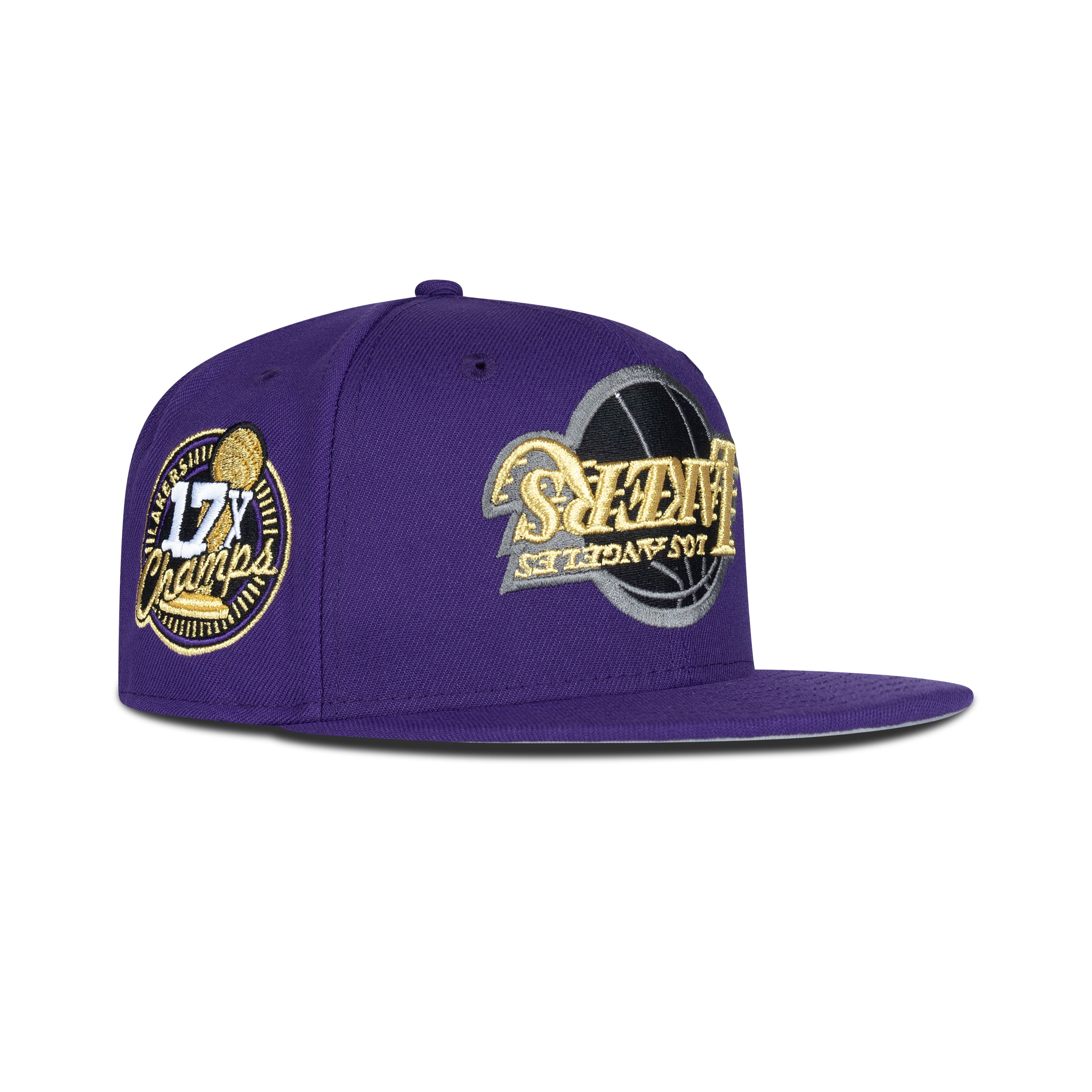 New Era Los Angeles Lakers Upside Down Fitted Grey Bottom