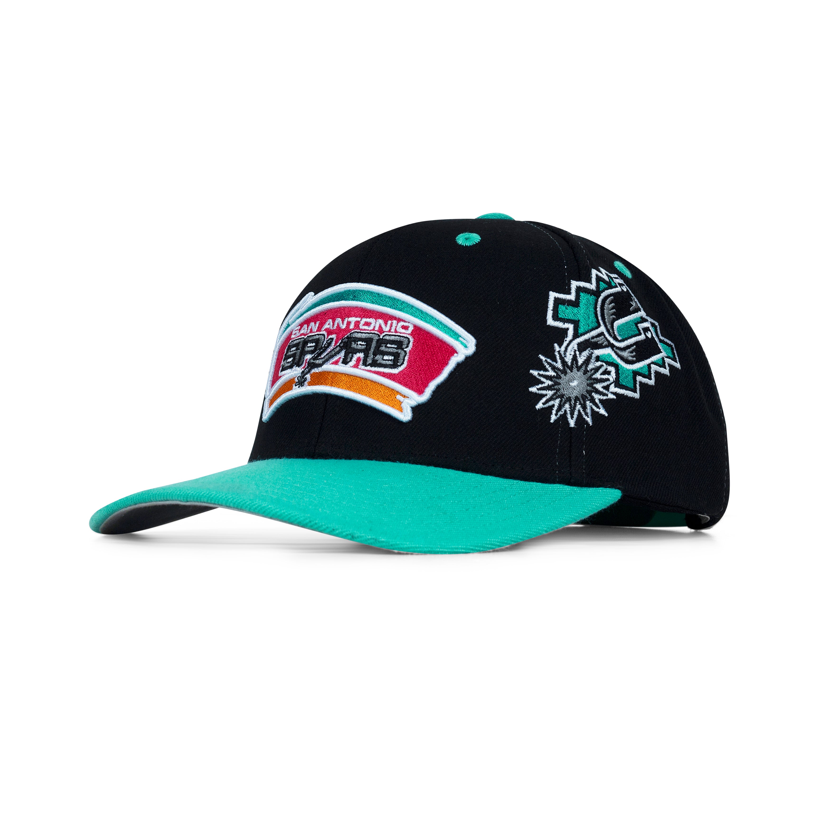 Mitchell & Ness San Antonio Spurs Overbite Pro Snapback Grey Bottom