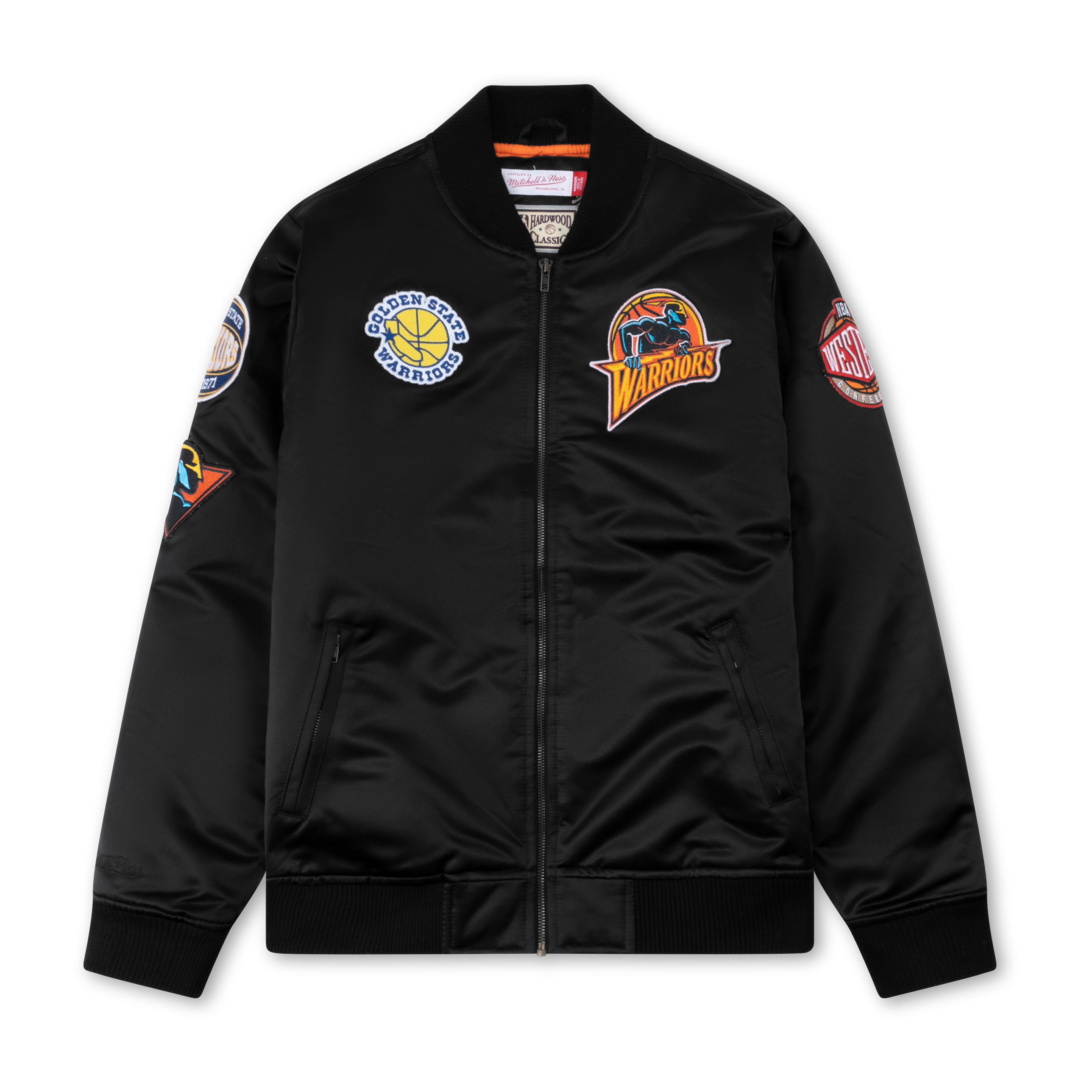 Mitchell & Ness NBA Golden State Warriors Satin Bomber Jacket