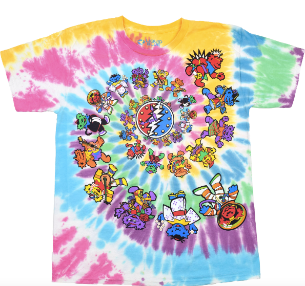 Liquid Blue Grateful Dead Bears Through The Ages Tee