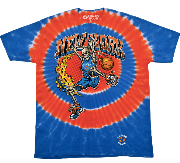 Liquid Blue New York Dunker Basketball Skeleton Tee