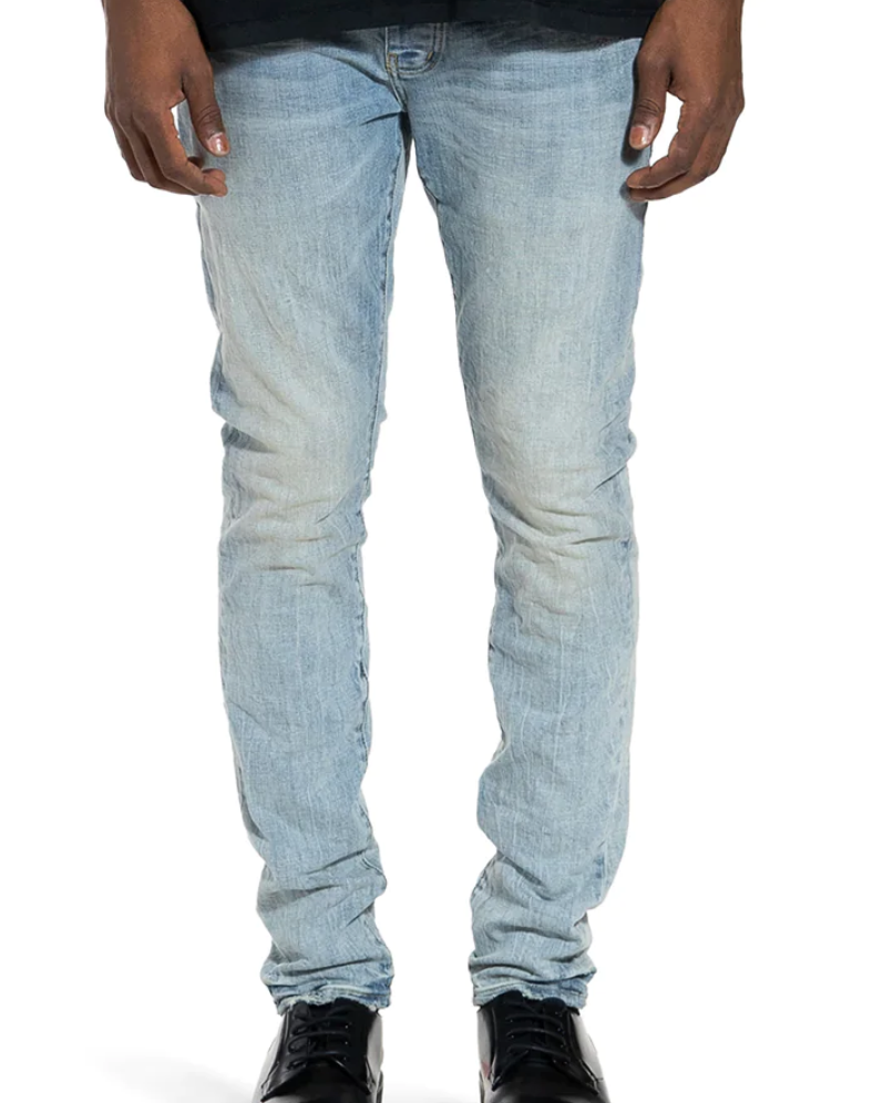Purple Mens Fade Down Slim Jeans "Light Indigo" $250.00
