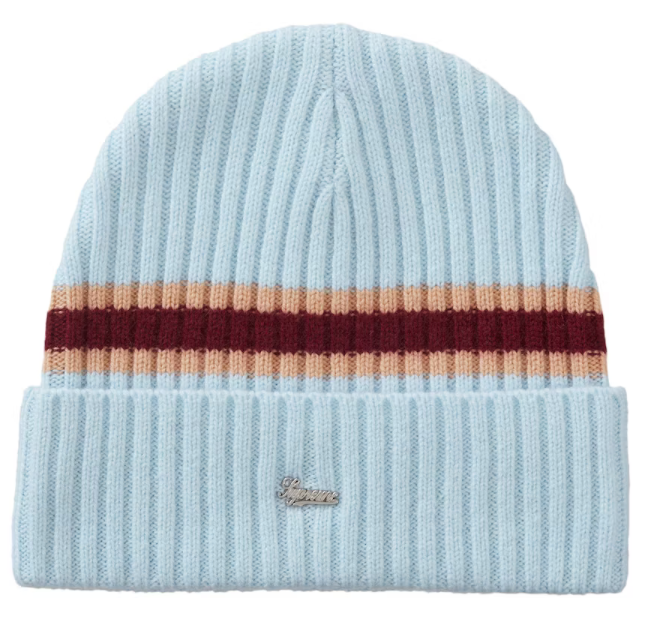 Supreme Striped Cashmere Beanie "Pale Blue"