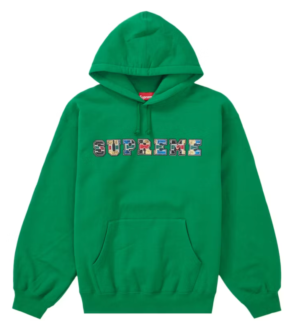 Supreme Patchwork Harvard Hoody "Dark Kelly"