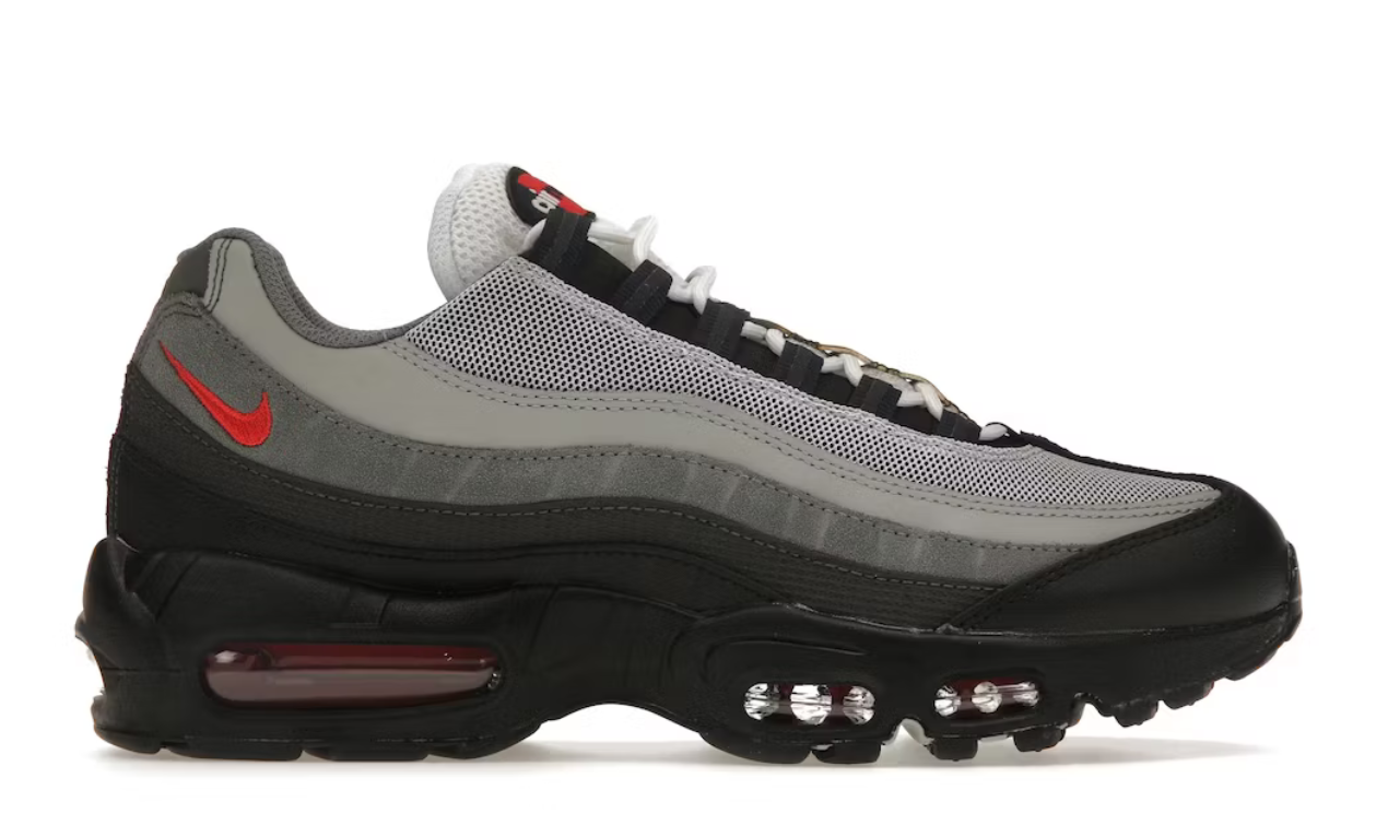 Red gray and black air max 95 shop