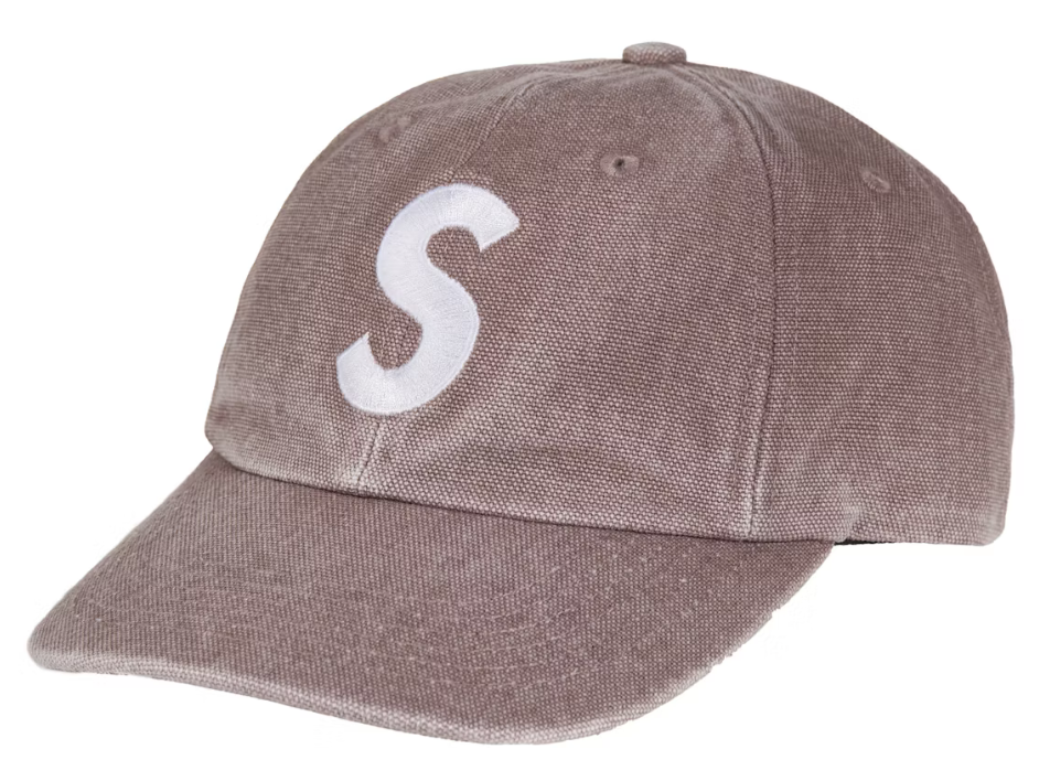 Supreme Pigment Coated Canvas S Logo 6 Panel Dad Hat