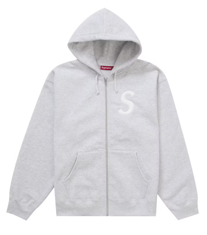 Supreme S Logo Zip Up Hooded Sweatshirt