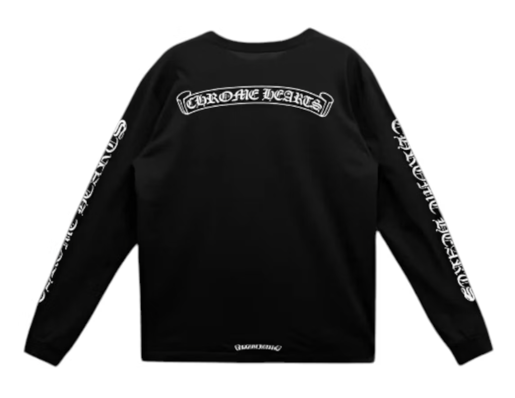 Chrome Hearts Scroll Logo Long Sleeve Pocket Tee