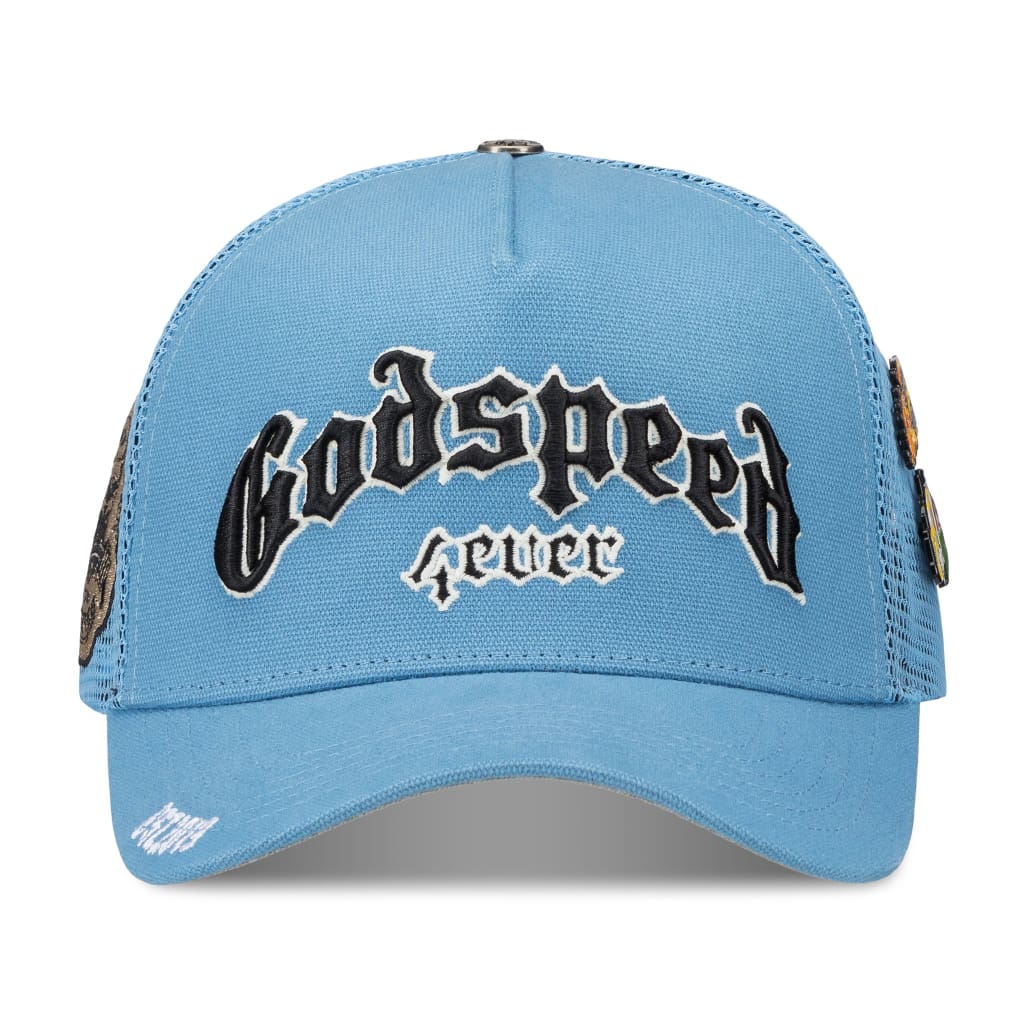 Godspeed Forever Trucker Snapback Hat Grey Bottom