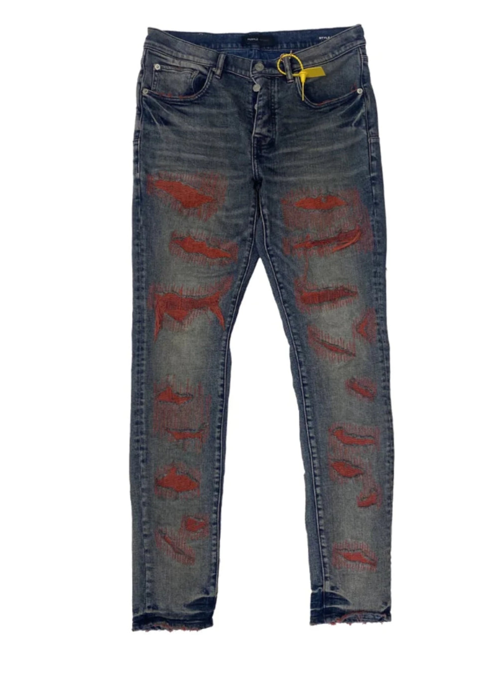 Purple Mens Red Weft Blowout Jeans
