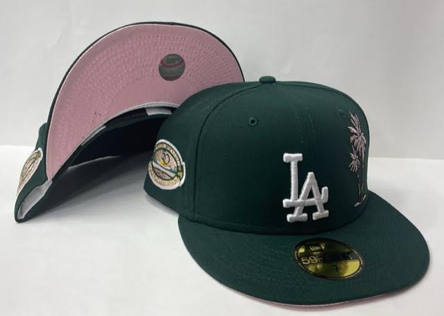 New Era Los Angeles Dodgers Fitted Pink Bottom Forest Green White