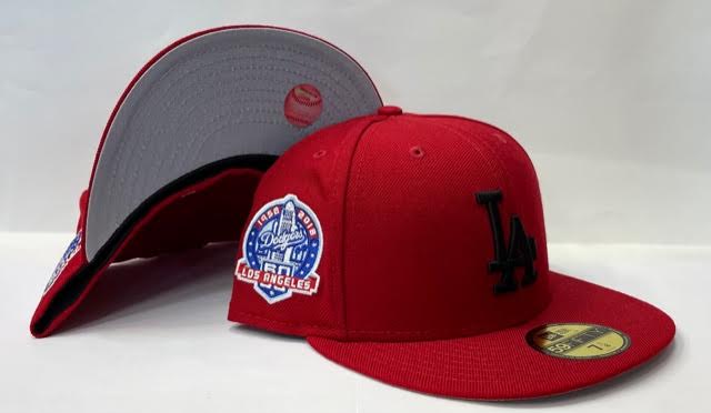 New Era Los Angeles Dodgers Fitted Red Black (60Th Anniversary Embro –  FCS Sneakers