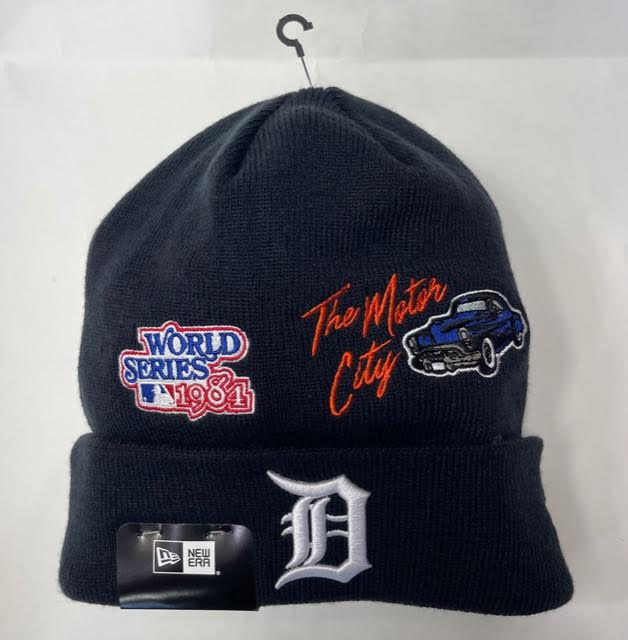 New Era The Motor City Detroit Tigers Beanie Navy White (1984