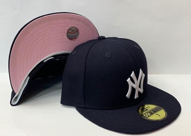 New Era New York Yankee Fitted Pink Bottom Navy White – FCS Sneakers