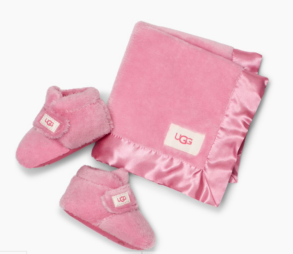 Uggs Bixbee Bootie And Lovey Blanket (Crib) "Bubblegum"