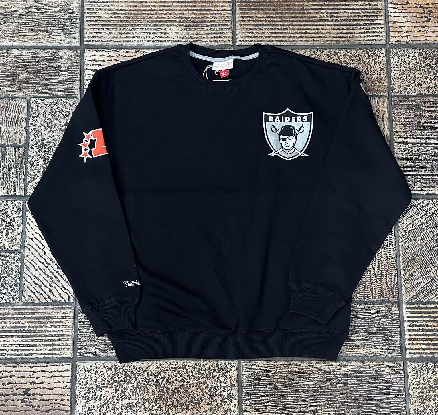 Mitchell & Ness NFL Oakland Raiders Team First Satin Fleece Crewneck 