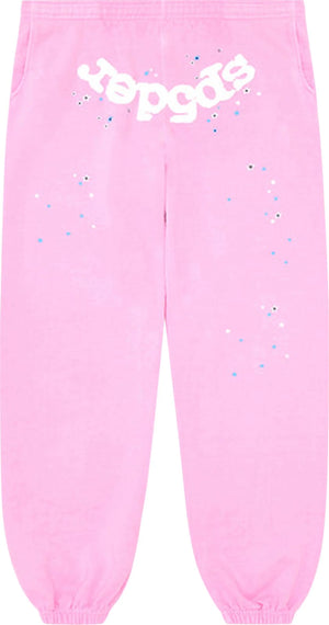 Sp5der OG Web Joggers "Pink White"