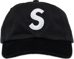 Supreme 2-Tone S Logo 6 Panel Dad Hat "Black White"