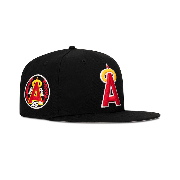 New Era L.A. Anaheim Angels Fitted Grey Bottom "Black Red Yellow" (25th Anniversary Embroidery)