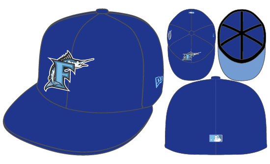 New Era Florida Marlins Fitted Sky Bottom 