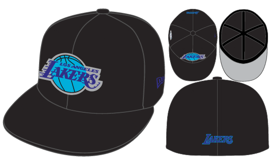 New Era Los Angeles Lakers Fitted Grey Bottom 