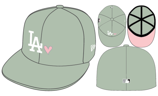New Era Los Angeles Dodgers Fitted Pink Bottom 