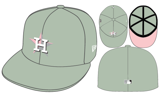 New Era Houston Astros Fitted Pink Bottom 