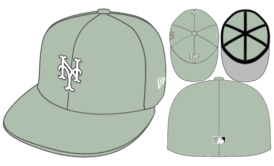 New Era New York Mets Fitted Grey Bottom 