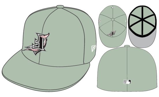 New Era Florida Marlins Fitted Grey Bottom 