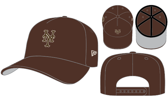 New Era New York Mets A-Frame Snapback Grey Bottom 
