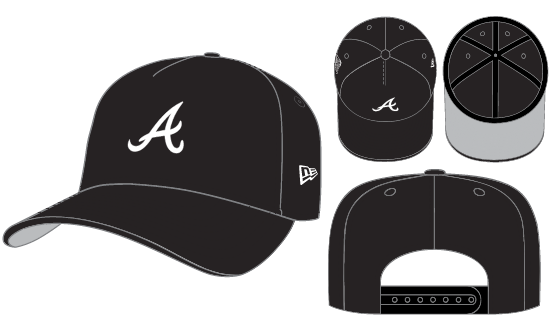 New Era Atlanta Braves A-Frame Snapback Gray Bottom 