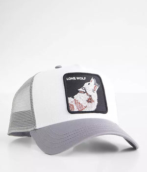 Goorin Bros The Lone Wolf Snapback Trucker Hat "Light Grey"