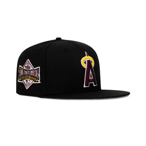 New Era L.A. Anaheim Angels Fitted Grey Bottom "Black Burgundy" (1989 All Star Game Embroidery)