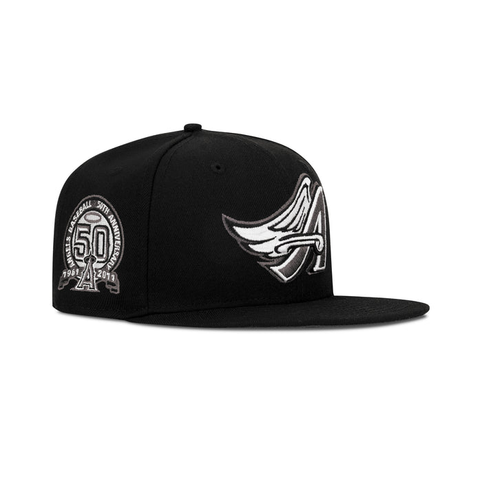 New Era L.A. Anaheim Angels Fitted Dark Grey Bottom "Black Grey" (50th Anniversary Embroidery)