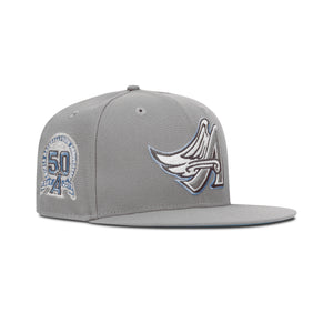 New Era L.A. Anaheim Angels Fitted Sky Bottom "Light Grey Sky" (50th Anniversary Embroidery)