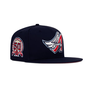 New Era L.A. Anaheim Angels Fitted Red Bottom "Navy Red" (50th Anniversary Embroidery)