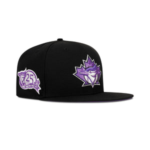 New Era Toronto Blue Jays Fitted Purple Bottom "Black Purple" (25th Season Embroidery)