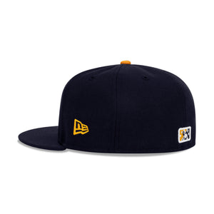 New Era Milwaukee Braves Fitted Grey Bottom "Navy Yellow" (1885 Southern League Baseball Embroidery)