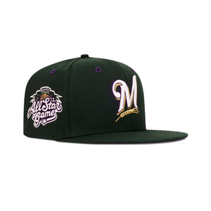 New Era Milwaukee Brewers Fitted Purple Bottom "Dark Green Purple" (2002 All Star Game Embroidery)