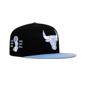 New Era Chicago Bulls Fitted Grey Bottom "Black Sky" (6X Champs Embroidery)