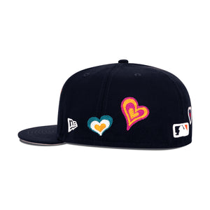 New Era Detroit Tigers Chain Stitch Hearts Fitted Pink Bottom "Navy Blue"