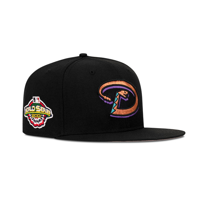 New Era Arizona Diamondbacks Fitted Pink Bottom "Black Copper" (2001 World Series Embroidery)