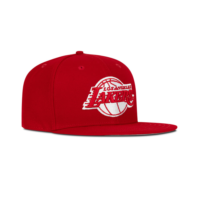 New Era Los Angeles Lakers Fitted Grey Bottom "Red White"