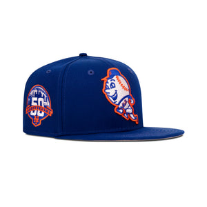New Era New York Mr. Mets Fitted Grey Bottom "Royal Orange" ( 50th Anniversary Embroidery)