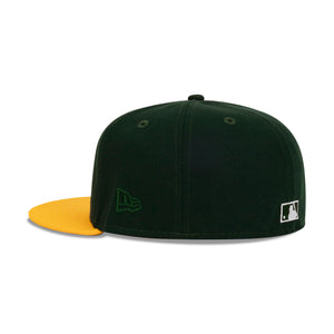 New Era Oakland Athletic's Fitted Grey Bottom "Green Yellow White" (1989 World Series Embroidery BATTLE OF THE BAY)