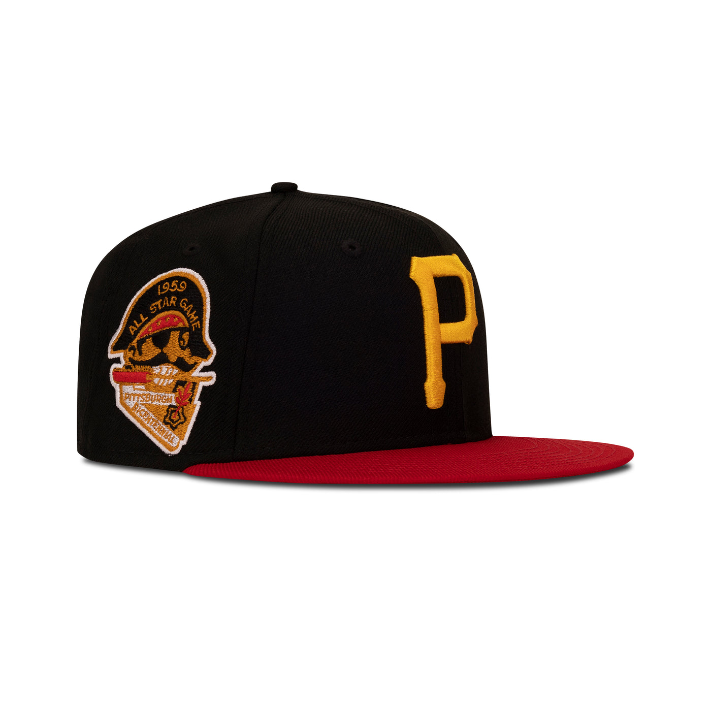 New Era Pittsburgh Pirates Fitted Red Bottom Black Yellow Red