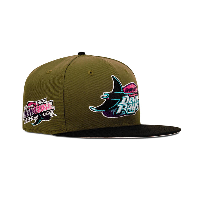 New Era Tampa Bay Rays Fitted Pink Bottom "Olive Black Pink" (1998 Inaugural Season Embroidery)