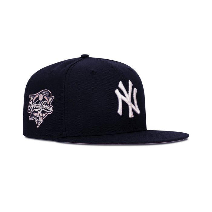 New Era New York Yankees Fitted Pink Bottom "Navy White" (2000 World Series Embroidery)