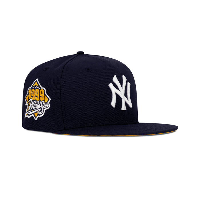 New Era New York Yankees Fitted Yellow Bottom "Navy Blue" (1999 World Series Embroidery)