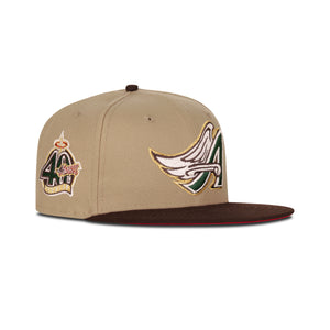 New Era L.A. Anaheim Angels Fitted Red Bottom "Camel Burntwood" (40th Season Embroidery)